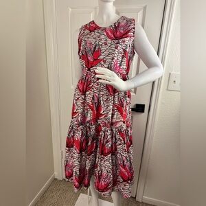 ONYII & Company Floral Sleeveless Maxi Dress - Red, Black And White Size L G13